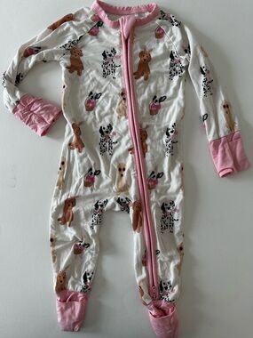 In My Jammers Pastel Pups Bamboo Zipper Romper One Piece Baby Girl 0-3 Months